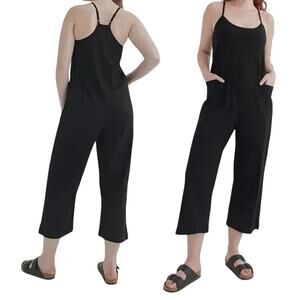 Pact‎ Womens S Organic Cotton Lounge Jumpsuit T Back Built In Bra Adjustable